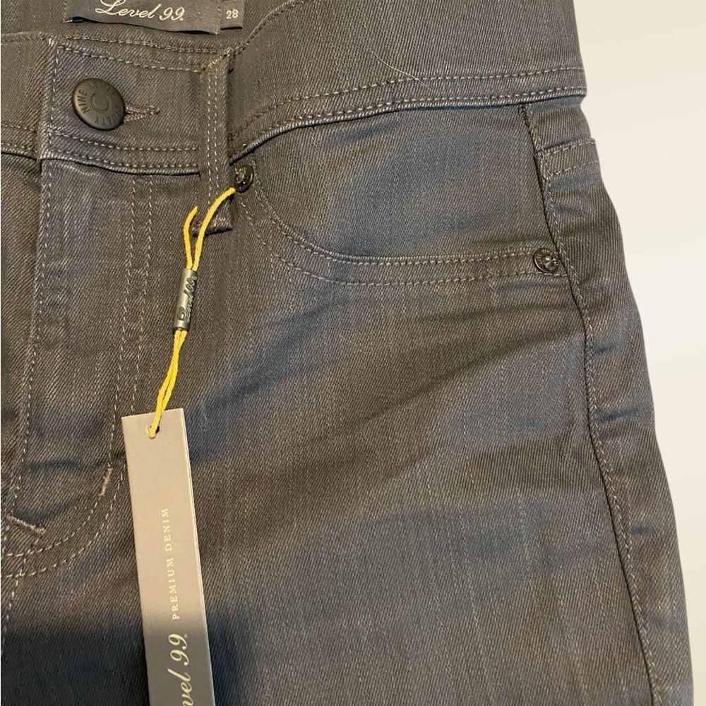 Level 99 Tanya High Rise Skinny Jeans | dark grey stretch jeans NWT size 28 - Picture 5 of 12